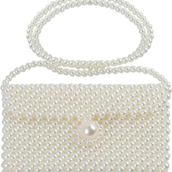 Handbags - Luxury Pearl Bag Chain Bag Purse Shoulder Bag Evening Bags for Women, Artificial